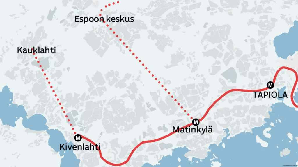 В Эспоо хотят построить две новые линии метро – население города может вырасти до полумиллиона человек
