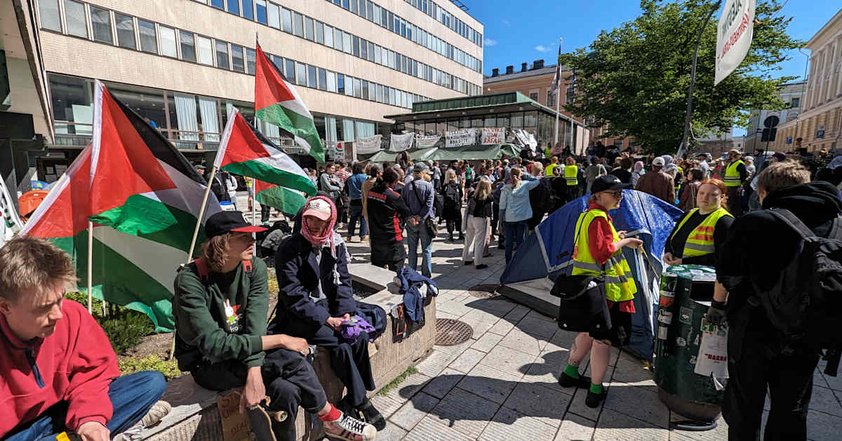 Полиция разогнала демонстрацию в поддержку Палестины перед Хельсинкским университетом